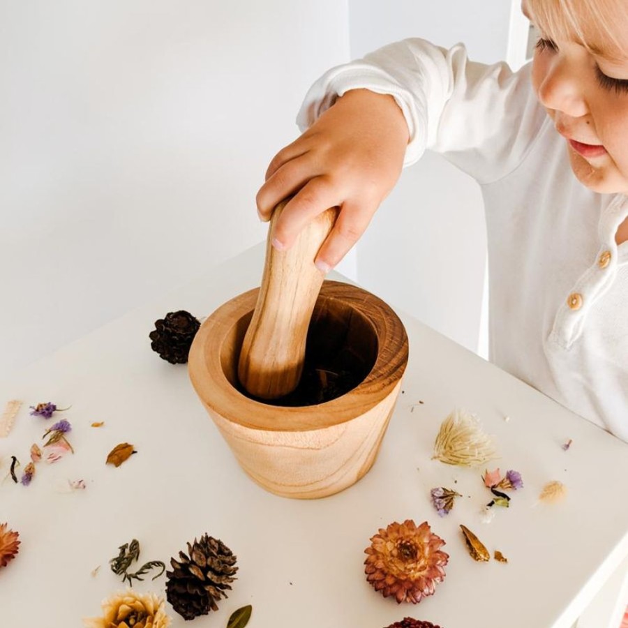 Educational Resources Papoose Toys | Wooden Mortar And Pestle | Large