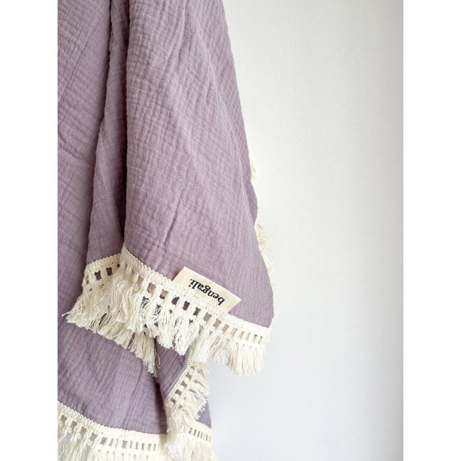 Home Bengali | Muslin Fringe Swaddle - Lavender