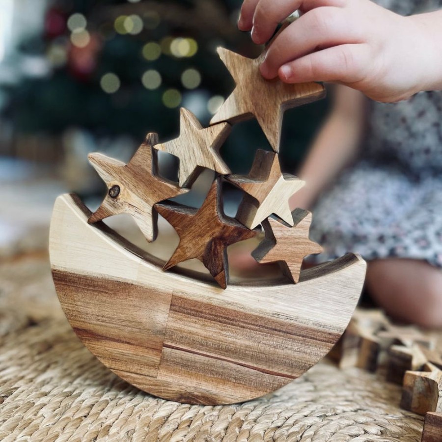 Play Q Toys | Qtoys | Wooden Moon And Star Balancing Game