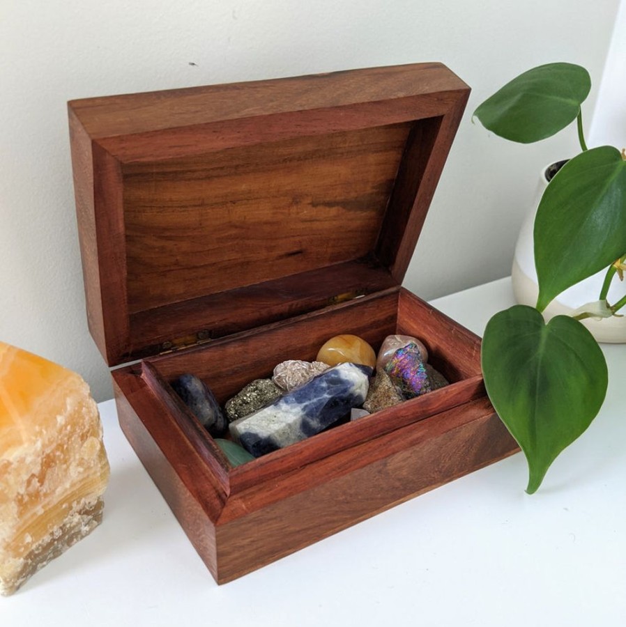 Home Aspiration International | Wooden Keepsake Treasure Box - Moon And Stars