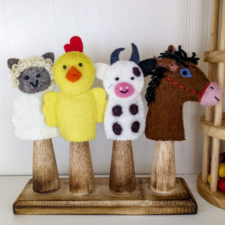 Play Papoose Toys | Finger Puppet Set - Farm Animals