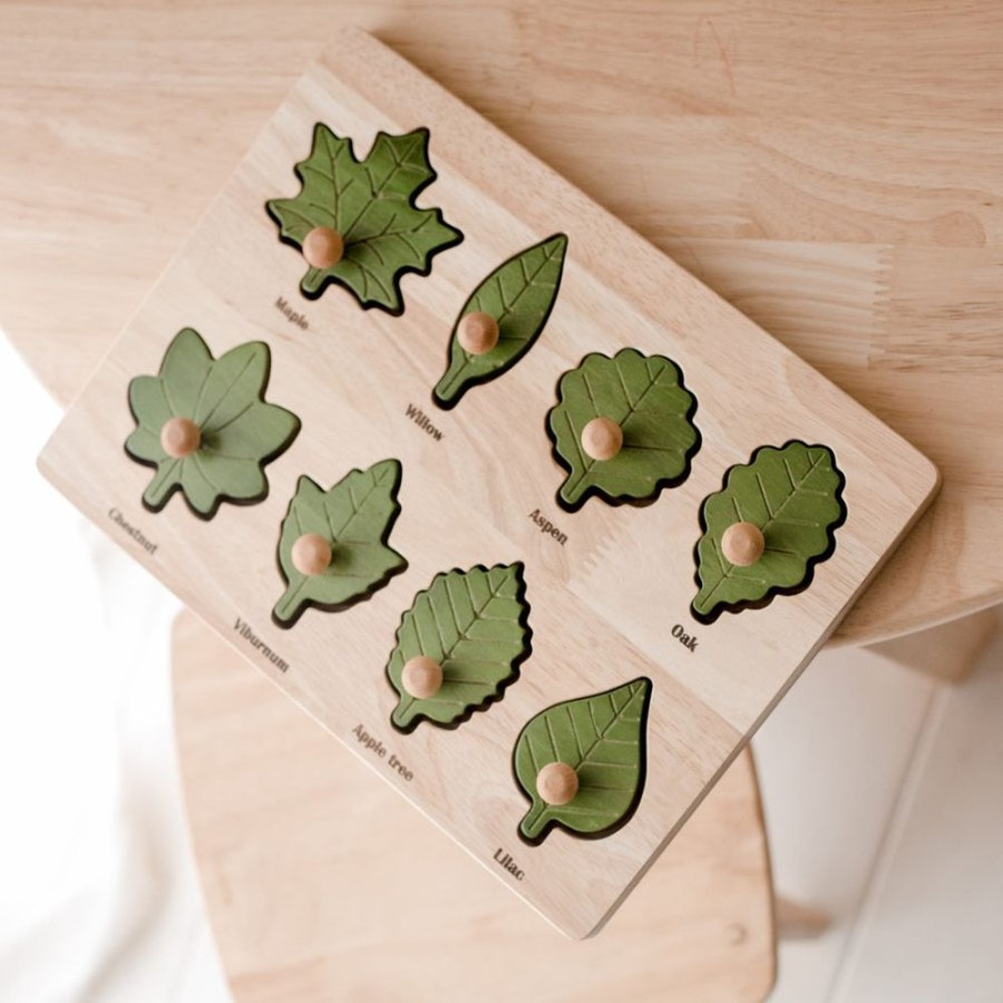 Educational Resources Q Toys | Qtoys | Montessori Wooden Leaf Puzzle