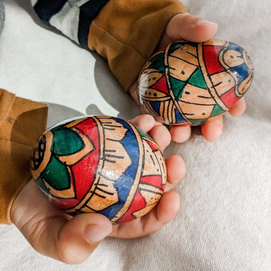 Play Artisans of Bolgatanga | Large Wooden Egg Shaker