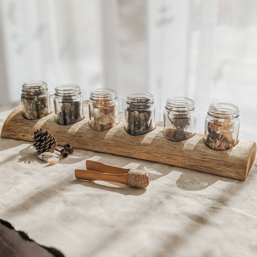 Play Artisans of Batur Village | Wooden Paint Tray With Glass Jars