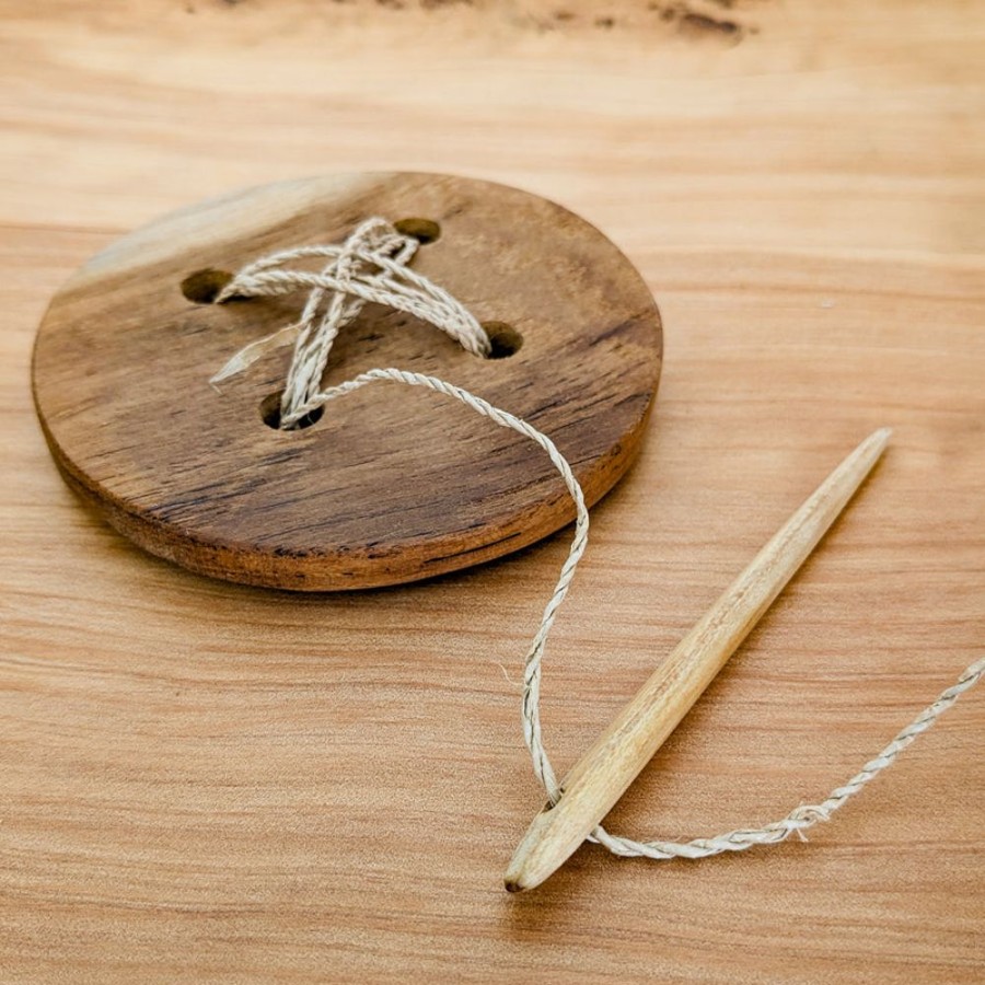 Play Artisans of Batur Village | Wooden Button Threading Set