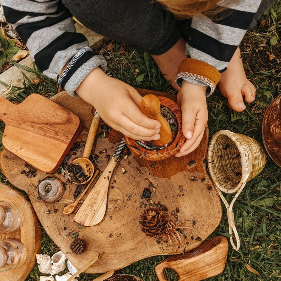 Educational Resources Artisans of Batur Village | Wooden Mortar And Pestle - Medium