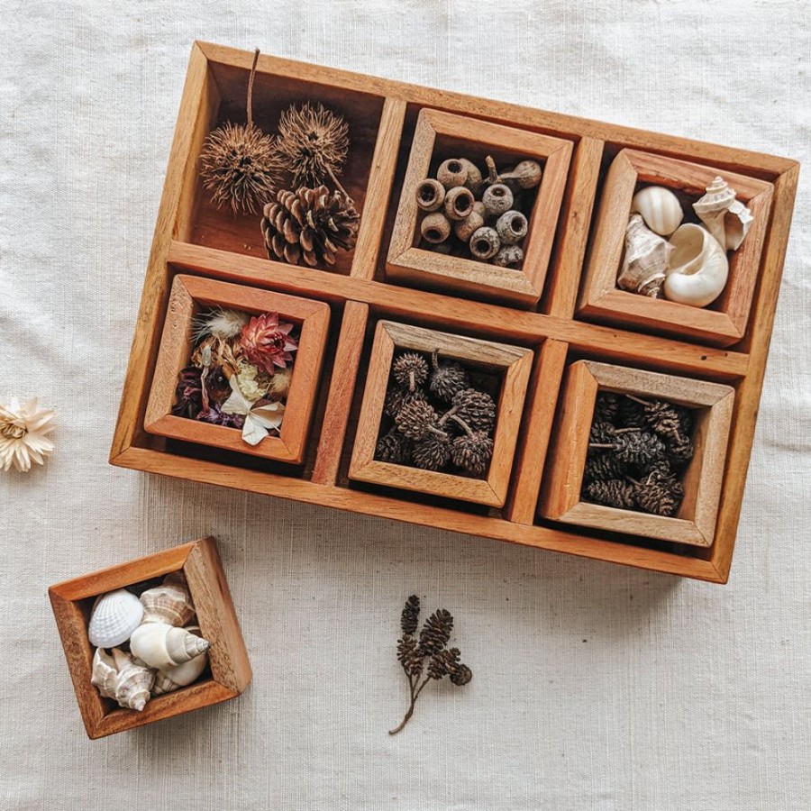 Educational Resources Artisans of Batur Village | Mahogany Sectioned Tray And Boxes