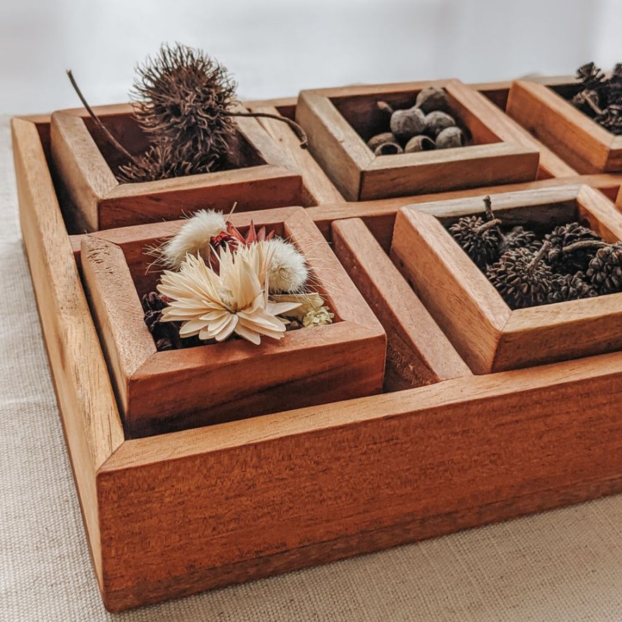 Educational Resources Artisans of Batur Village | Mahogany Sectioned Tray And Boxes