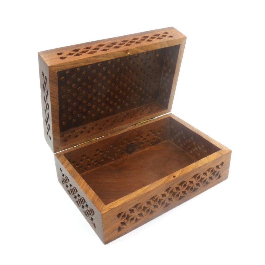 Home Matr Boomie | Wooden Keepsake Treasure Box - Lattice Design