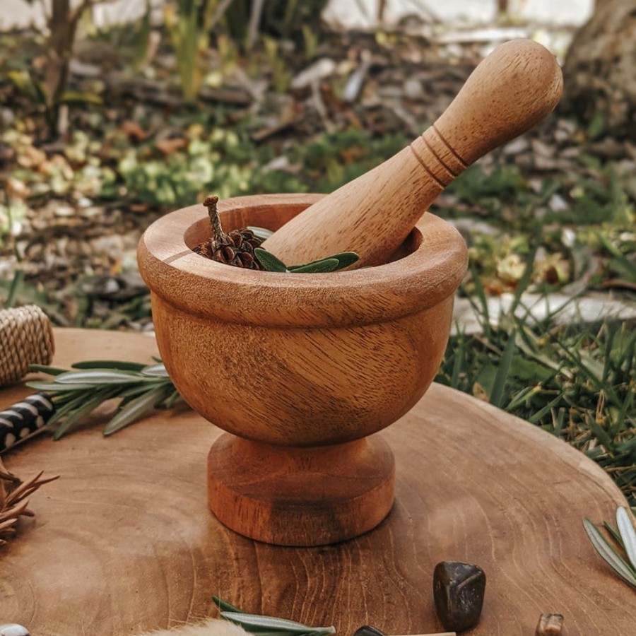 Educational Resources Q Toys | Qtoys | Wooden Mortar And Pestle - Small