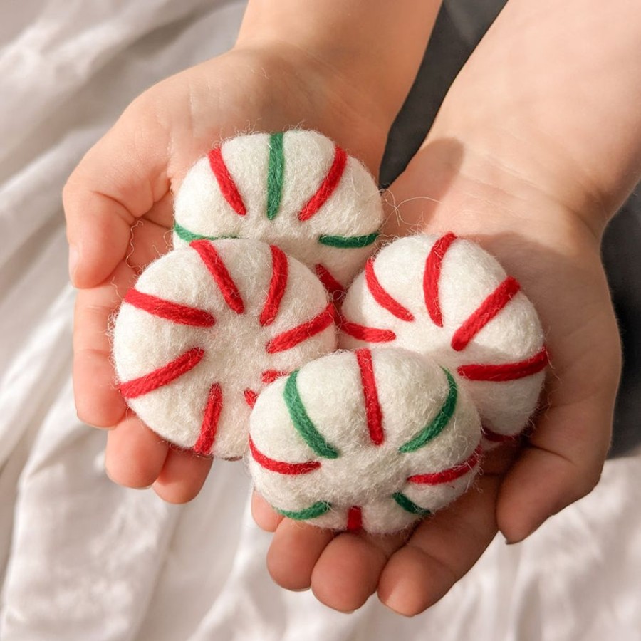 Play Felt and Yarn | Felt Food | Christmas Candy Peppermints