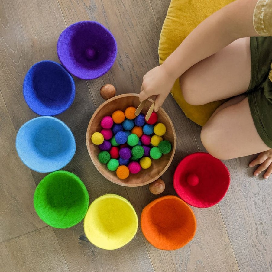 Educational Resources Felt and Yarn | Rainbow Felt Sorting Bowls (Set Of 7) - Restock November