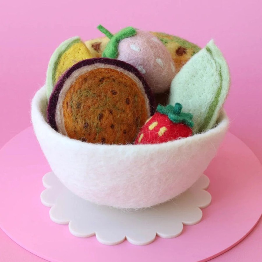 Play Juni Moon | Felt Food | Fruit Salad Bowl Set