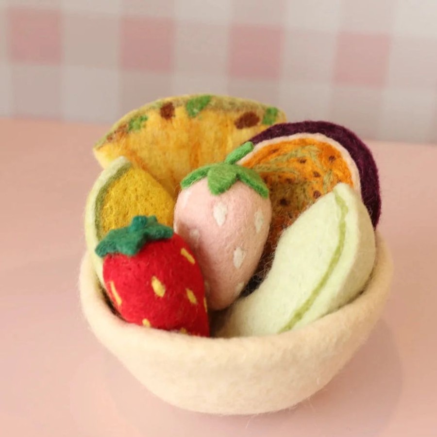 Play Juni Moon | Felt Food | Fruit Salad Bowl Set