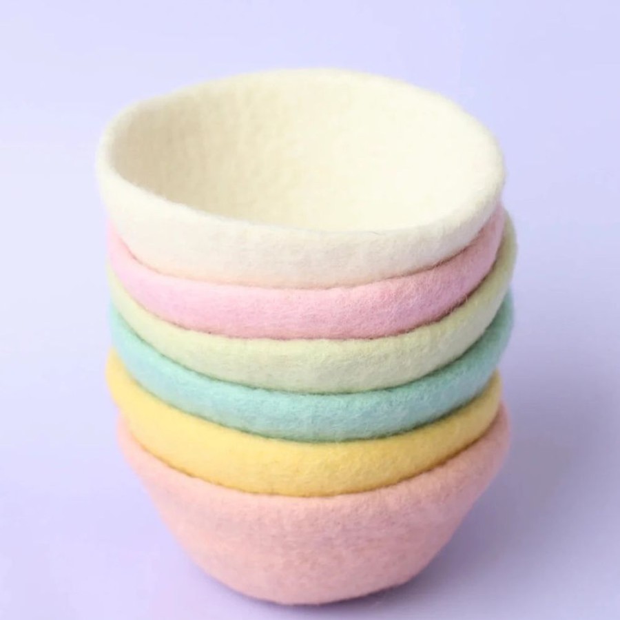 Educational Resources Juni Moon | Pastel Felt Sorting Bowls