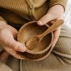 Play Papoose Toys | Mini Teak Wood Bowl, Plate And Spoon Set