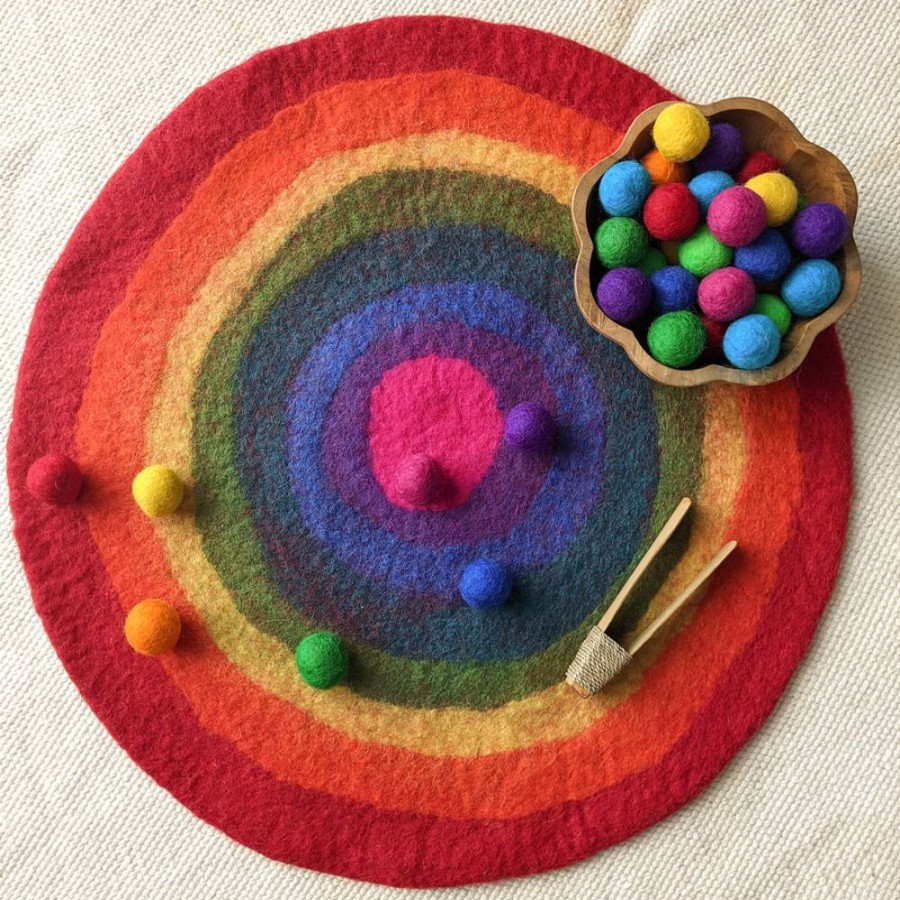 Play Felt and Yarn | Felt Play Mat - Rainbow (Small)