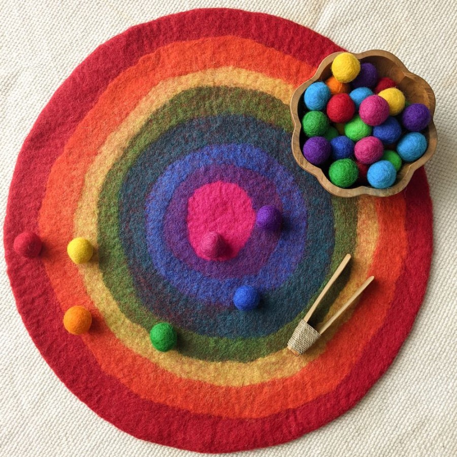 Play Felt and Yarn | Felt Play Mat - Rainbow (Small)