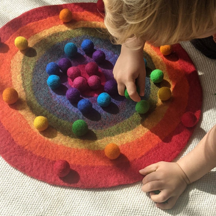 Play Felt and Yarn | Felt Play Mat - Rainbow (Small)