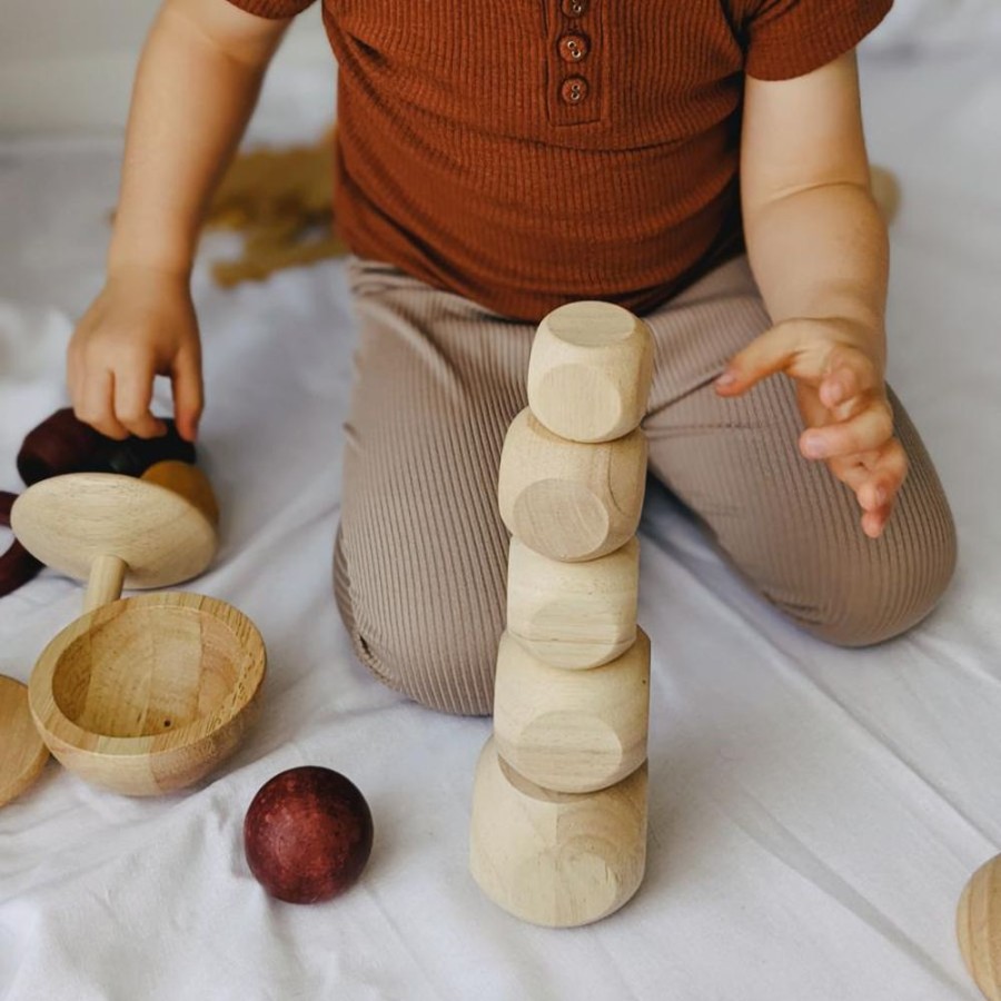 Play Blue Ribbon | Loose Parts - Wooden Gem Blocks