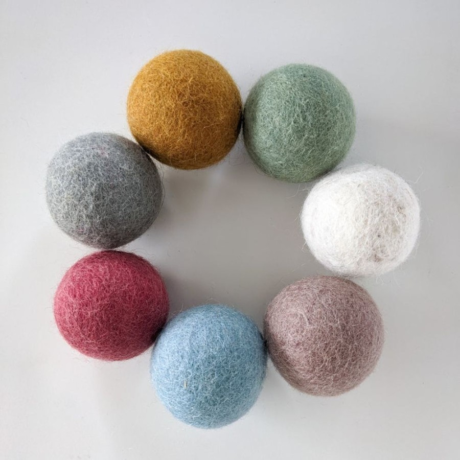 Play Papoose Toys | Earth Felt Balls | Large (Set Of 7)