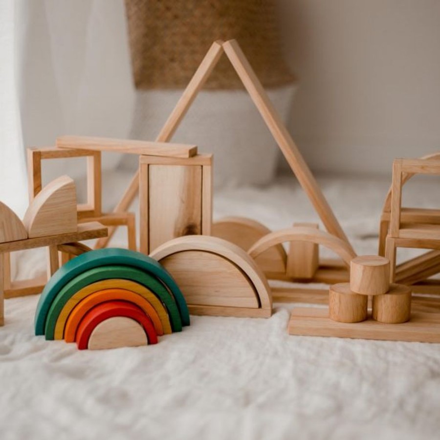 Play Q Toys | Qtoys | Hollow Blocks With Rainbow