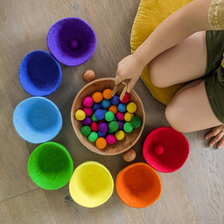 Educational Resources Felt and Yarn | Rainbow Felt Sorting Bowls (Set Of 7) - Restock November