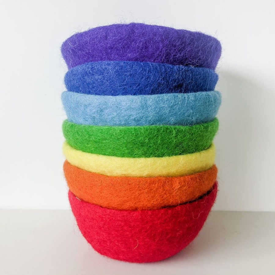 Educational Resources Felt and Yarn | Rainbow Felt Sorting Bowls (Set Of 7) - Restock November