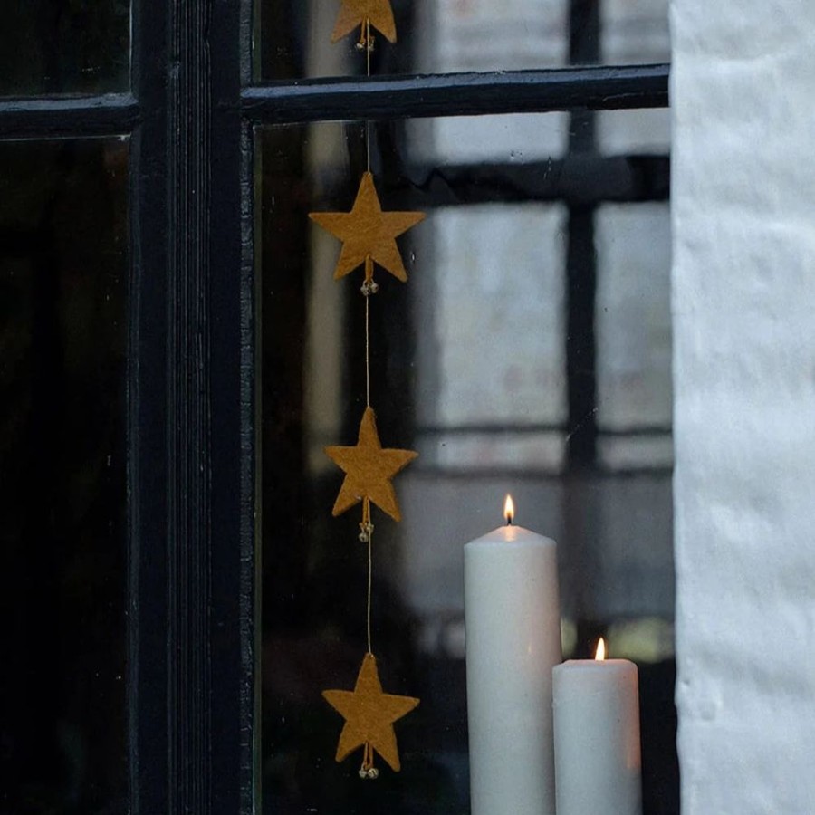 Home Muskhane France | Muskhane Felt Falling Star Garlands | 5 Colours