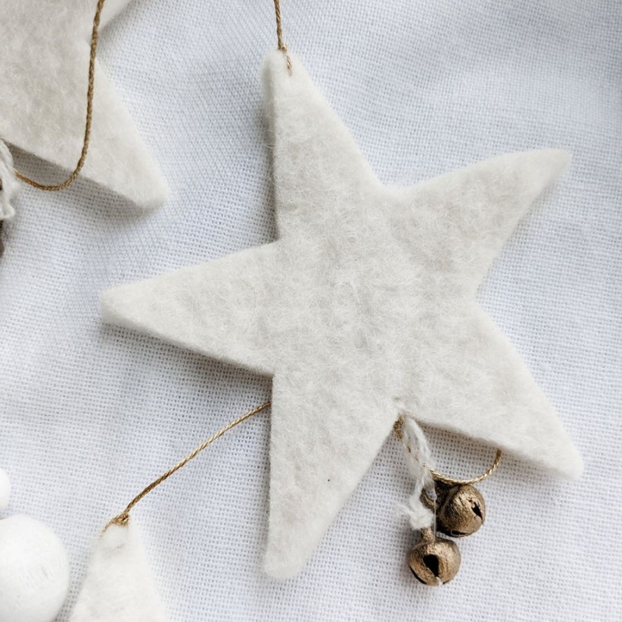 Home Muskhane France | Muskhane Felt Falling Star Garlands | 5 Colours