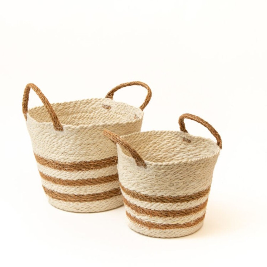 Educational Resources CORR - The Jute Works | White Striped Baskets