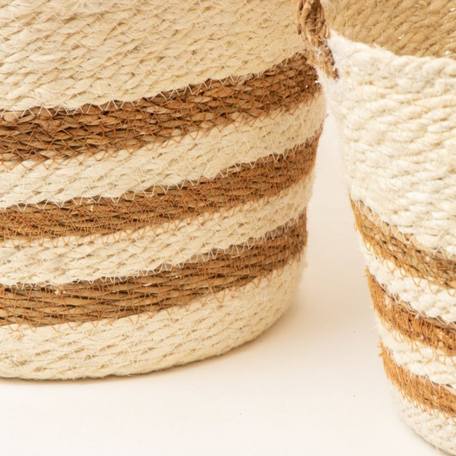 Educational Resources CORR - The Jute Works | White Striped Baskets