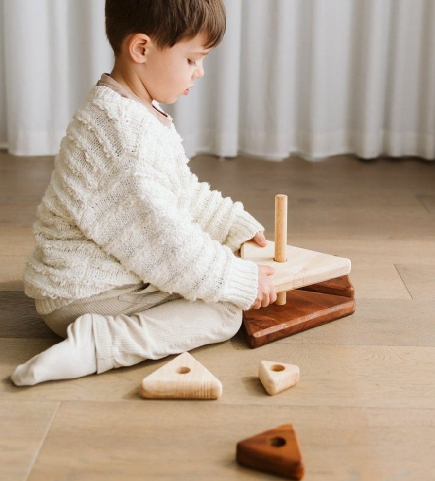 Educational Resources Q Toys | Qtoys | Wooden Triangle Stacker