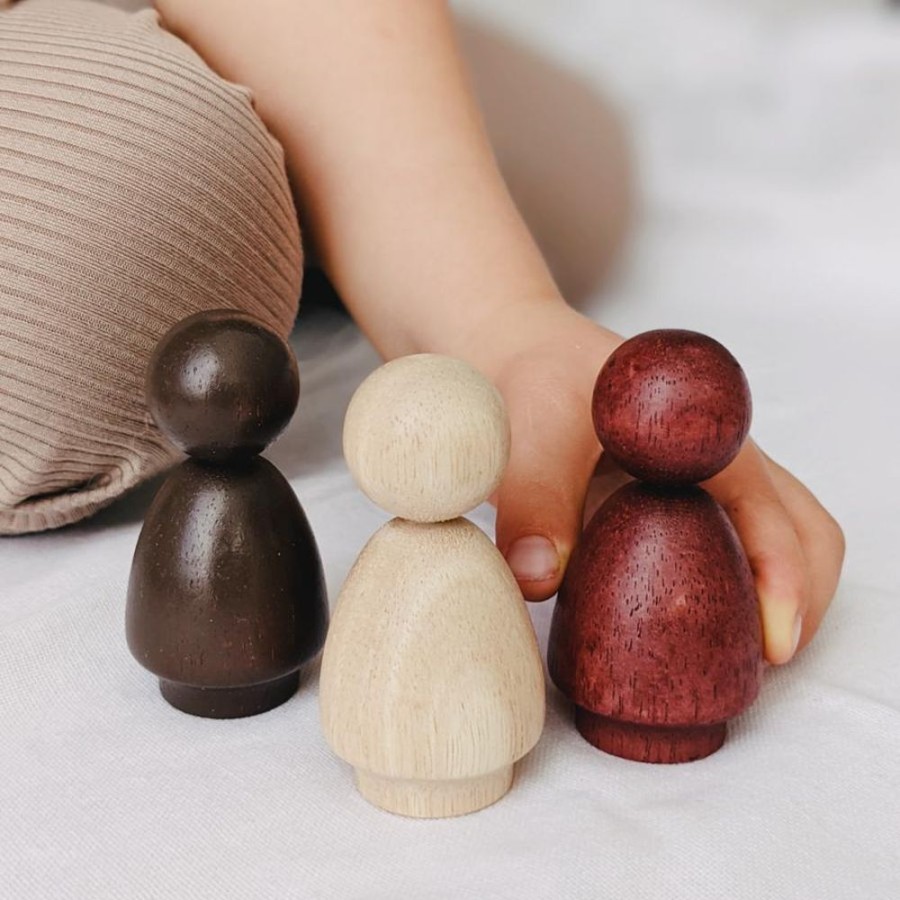 Play Blue Ribbon | Loose Parts - Wooden Peg Doll Figures