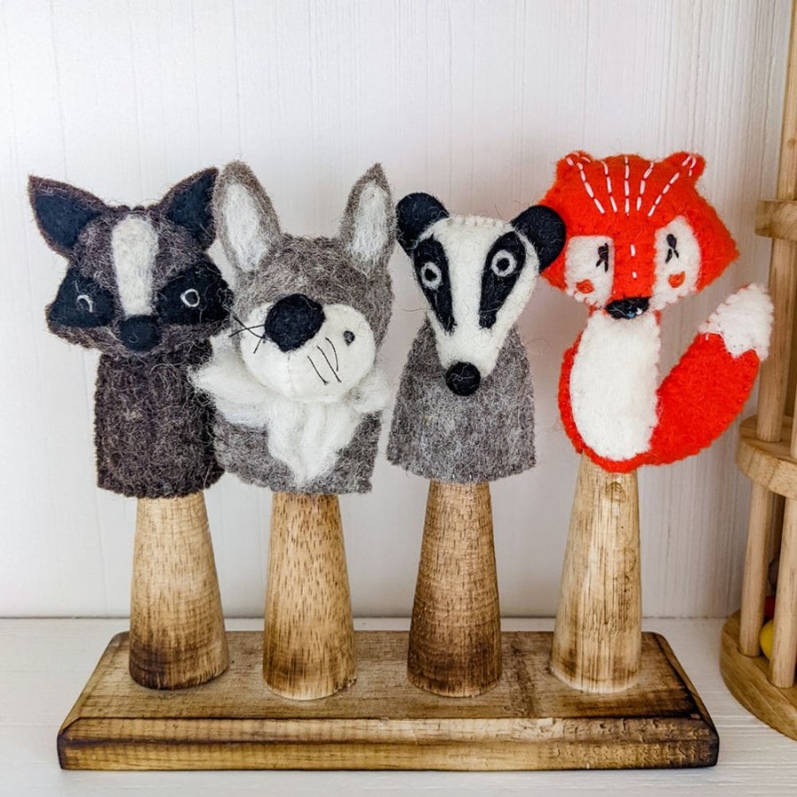 Play Papoose Toys | Finger Puppet Set - Woodland Animals