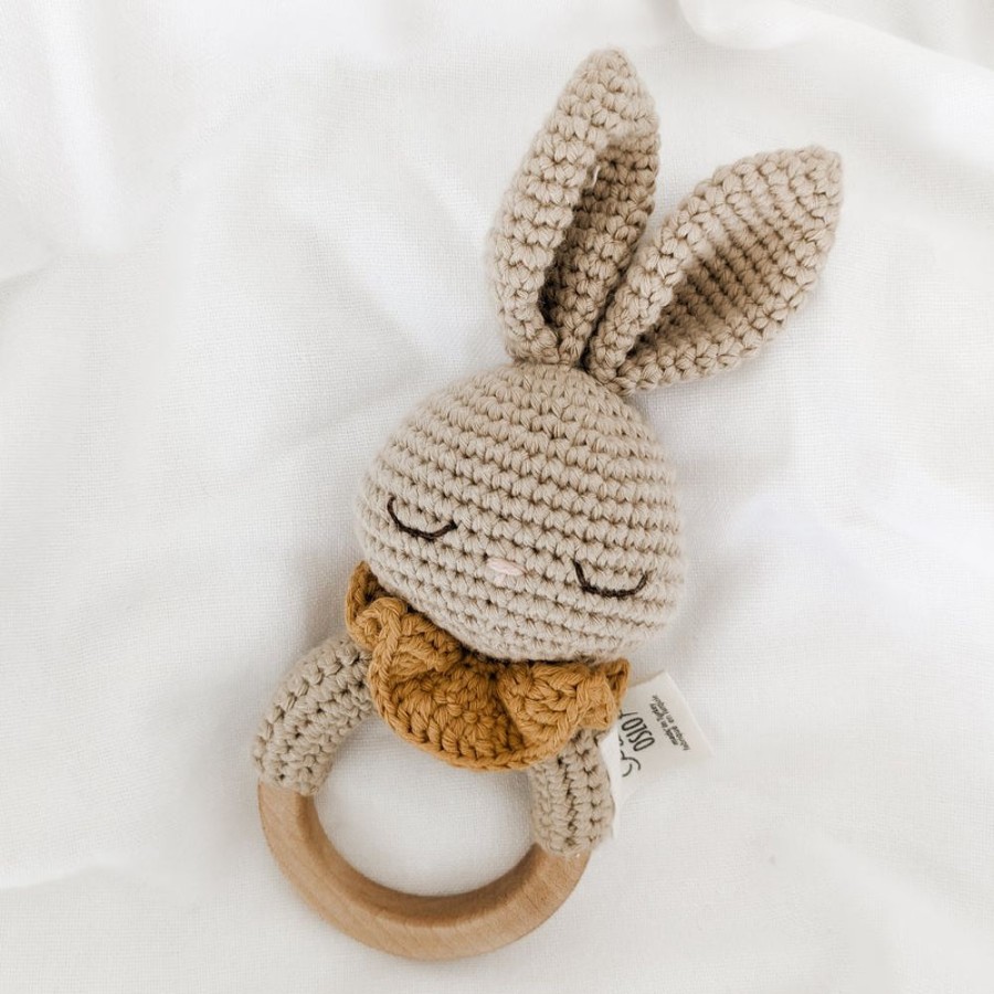 Play Patti Oslo | Patti Oslo Natural Teething Ring With Bell | Beti Bunny