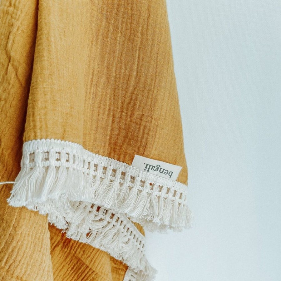 Home Bengali | Muslin Fringe Swaddle - Tuscan Sun