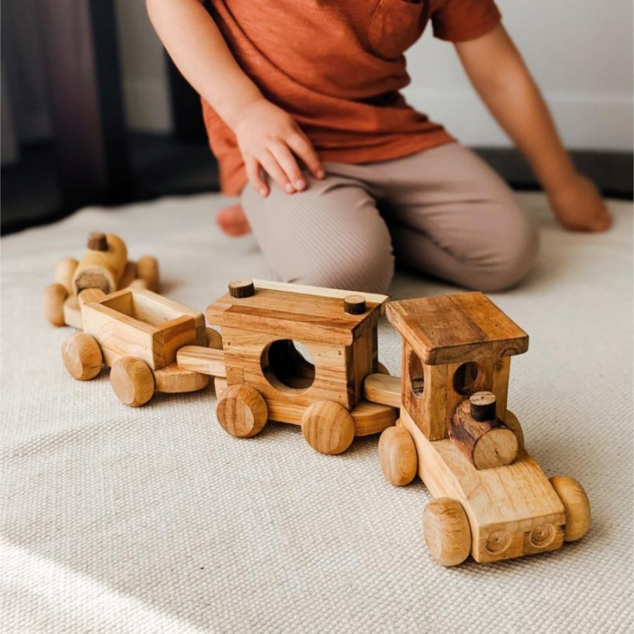 Play Q Toys | Qtoys | Natural Wooden Cargo Train