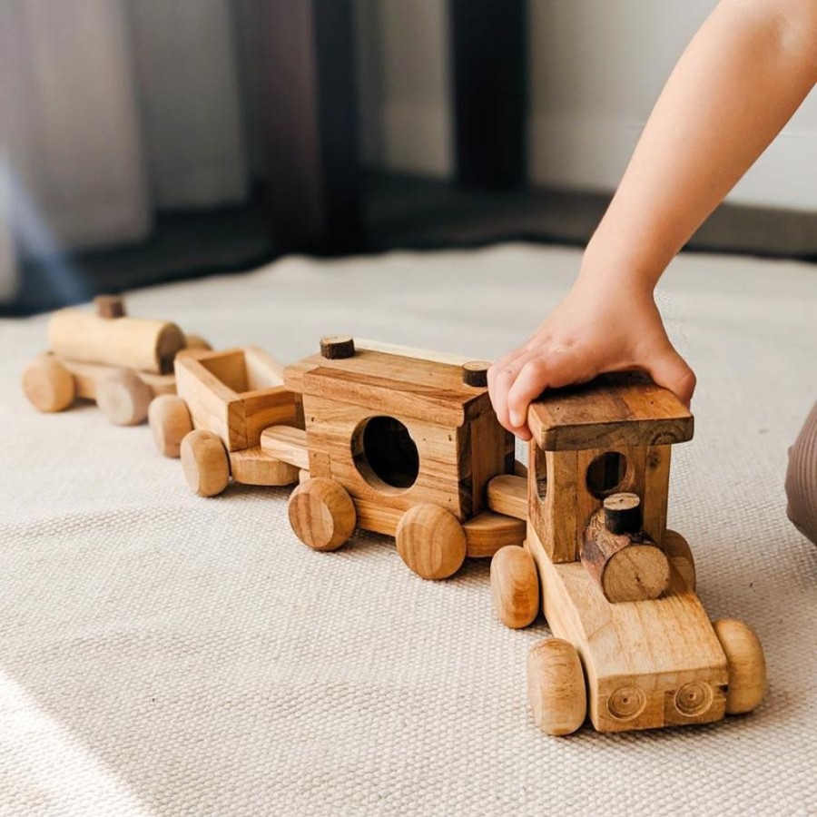 Play Q Toys | Qtoys | Natural Wooden Cargo Train